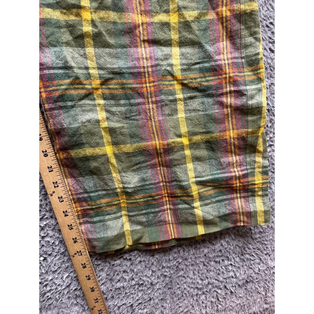 Nicholas Daley Linen Green Plaid Wide Leg Drawstring Cargo Pant Mens Size 30 - Picture 10 of 15